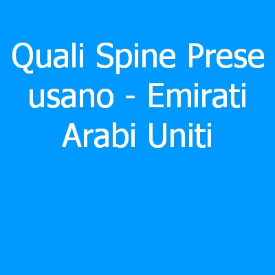 Emirati Arabi Uniti – Quali spine (prese) eletriche si usano?