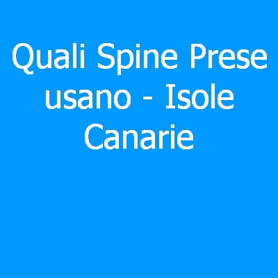 Isole Canarie – Quali spine (prese) eletriche si usano?