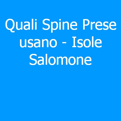 Isole Salomone – Quali spine (prese) eletriche si usano?