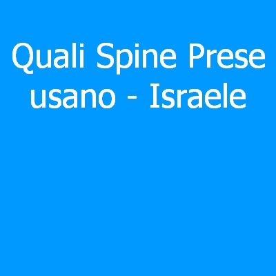 Israele – Quali spine (prese) eletriche si usano?