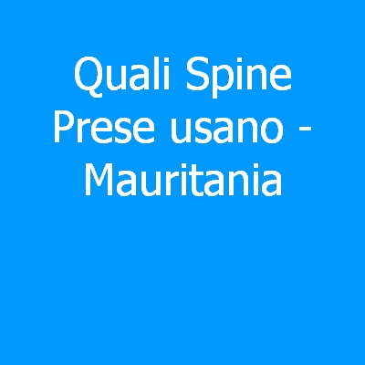Mauritania – Quali spine (prese) eletriche si usano?