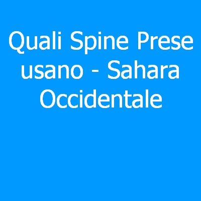 Sahara Occidentale – Quali spine (prese) eletriche si usano?